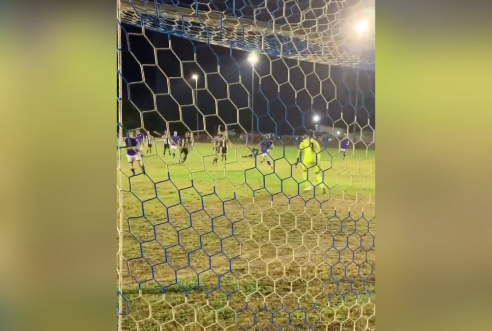 Just before the goal (Exmouth Town FC)