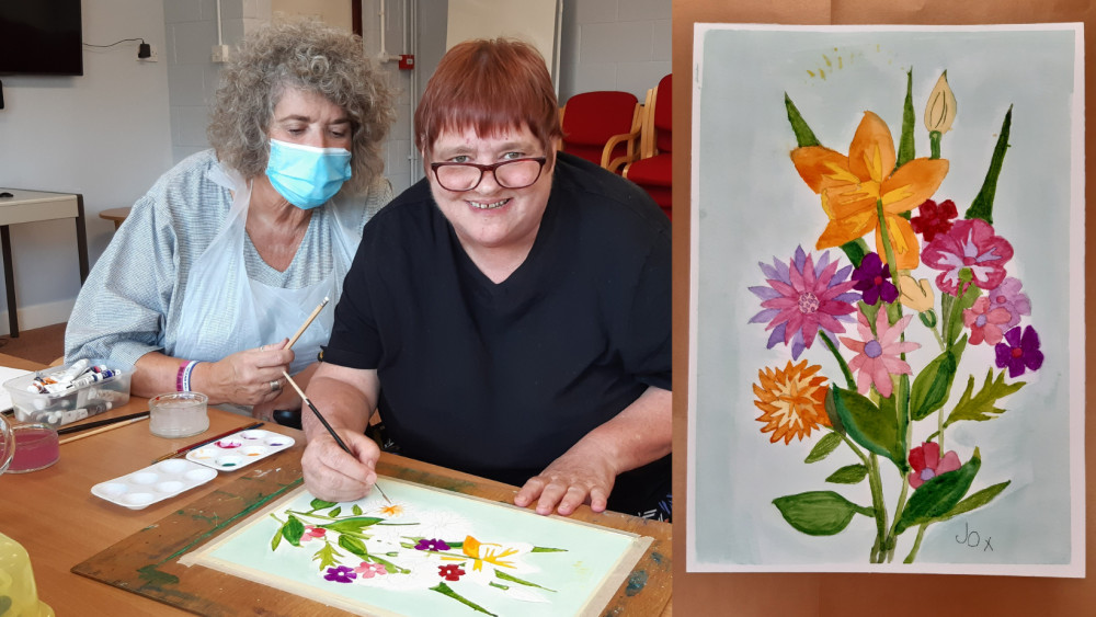 Jo Hatton from Crewe suffered a stroke 11 years ago. She has drawn a painting for the St Luke's Hospice auction (Crewe Nub News).