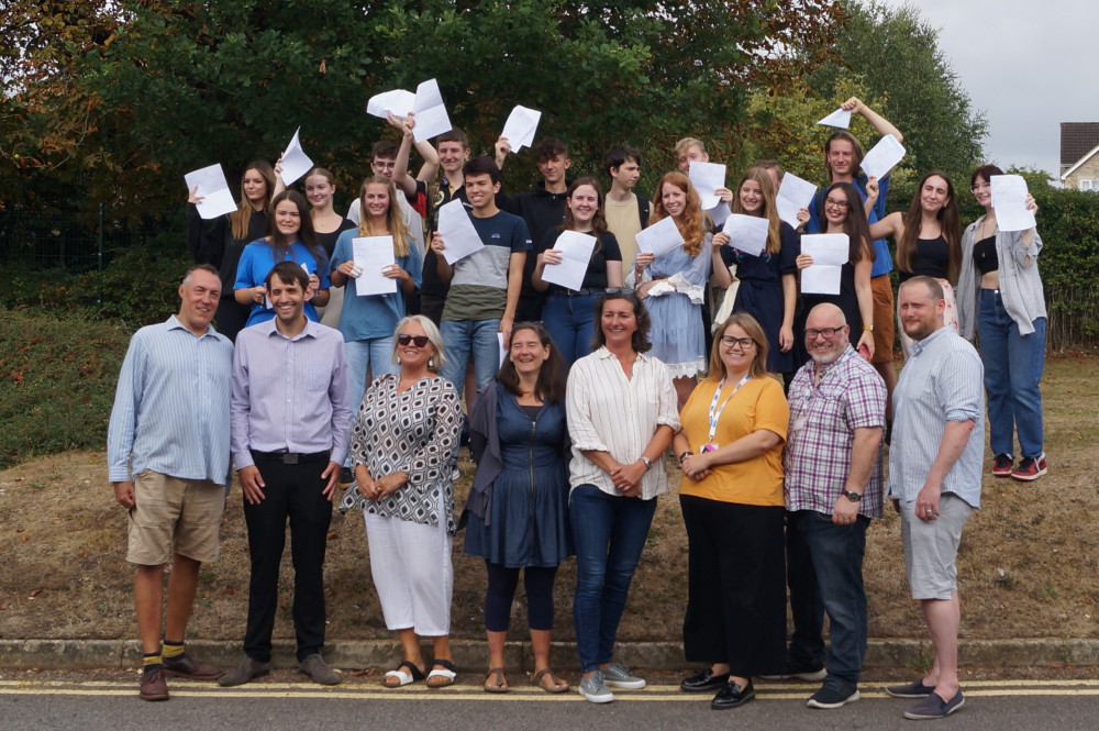 Staff and students celebrate at Frome College 