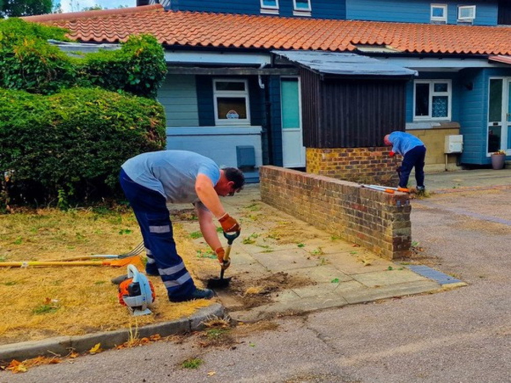 Work being carried out on the Felmore estate.