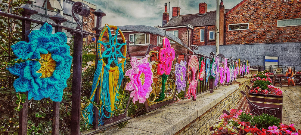 Biddulph town centre has now been yarn-bombed on multiple occasions! Image credit: Caroline Boon