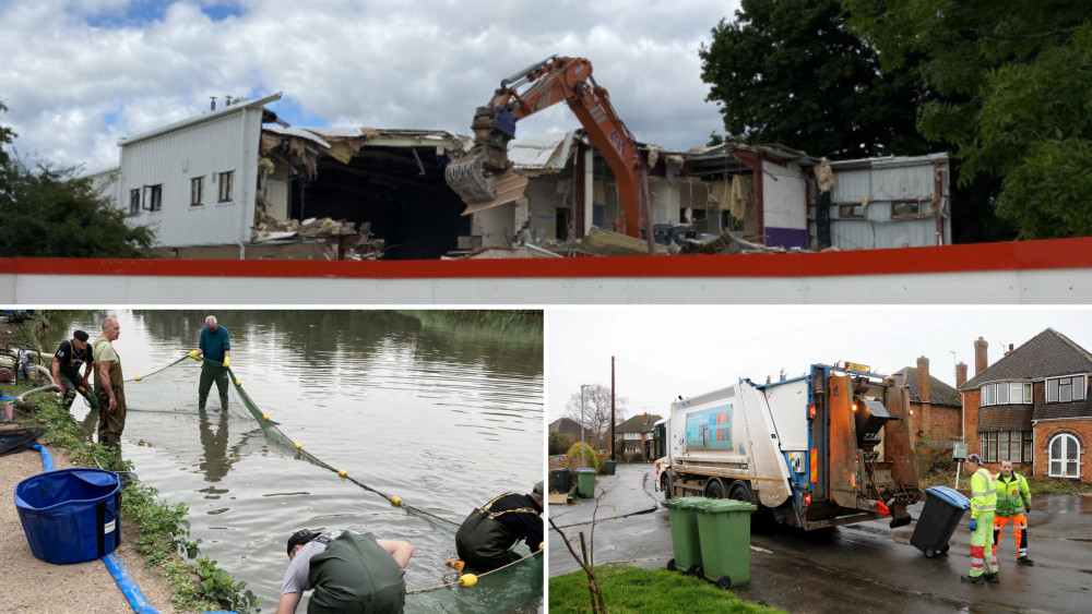 News in the last month in Kenilworth has been dominated by the new 123+ bin collections and the fish in Abbey Fields lake (images by James Smith, Richard Smith and SWNS)