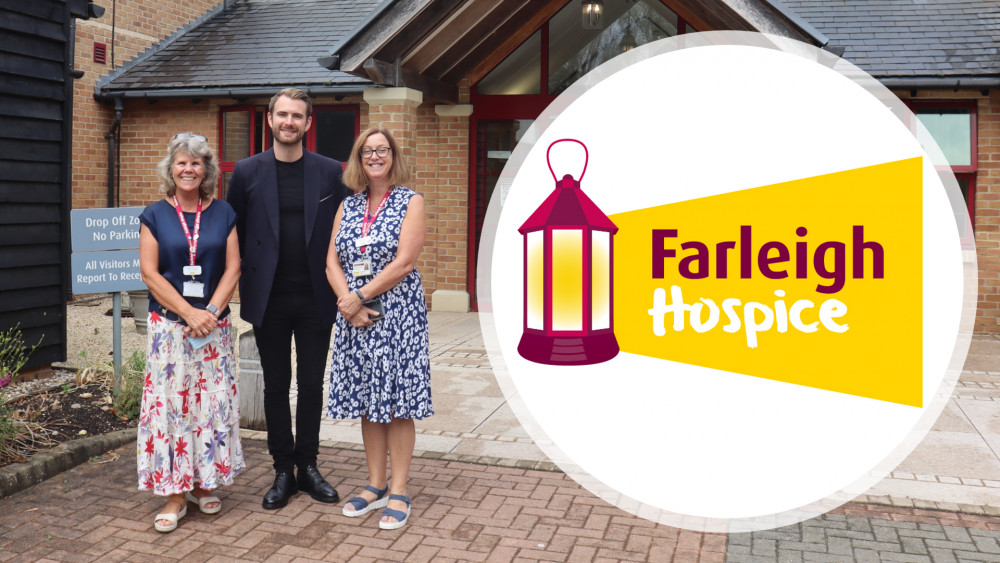 Debbie de Boltz, Lance Corporal Richard Jones and Alison Stevens pictured last Tuesday. (Photos: Farleigh Hospice)