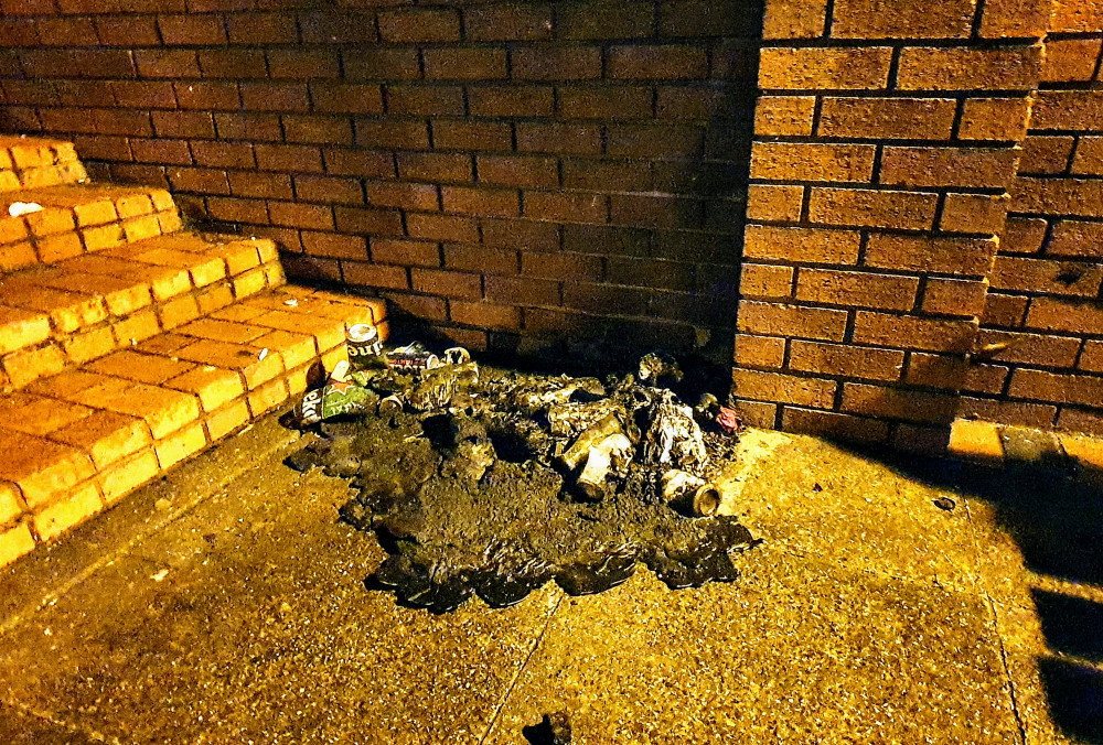 One of the bin fires started deliberately at approximately 2:24am on Sunday - August 21 (Ryan Parker).