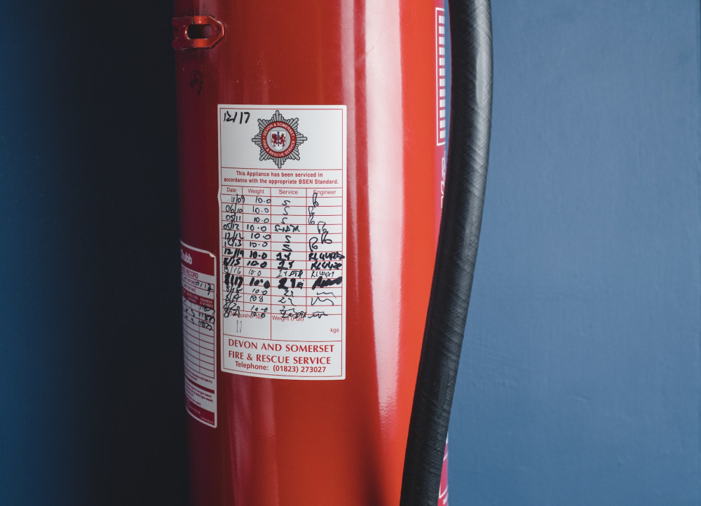 Stock image of a fire extinguisher (Devon and Somerset Fire and Rescue Service)