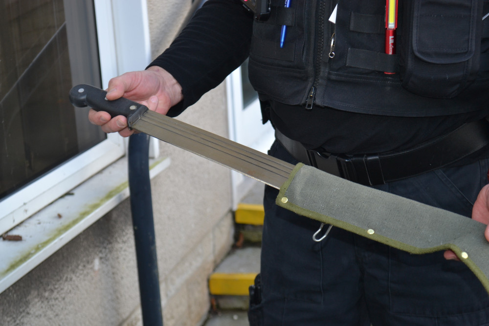 One of the confiscated knives handed in last year to local police under a knife amnesty