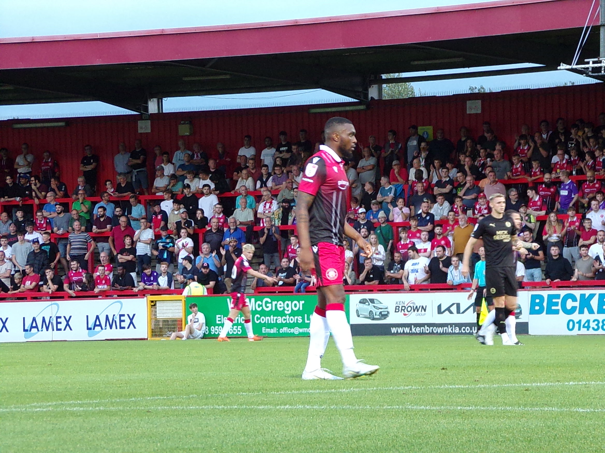 New signing David Amoo played his part in Boro's excellent victory. CREDIT: George Bigley 