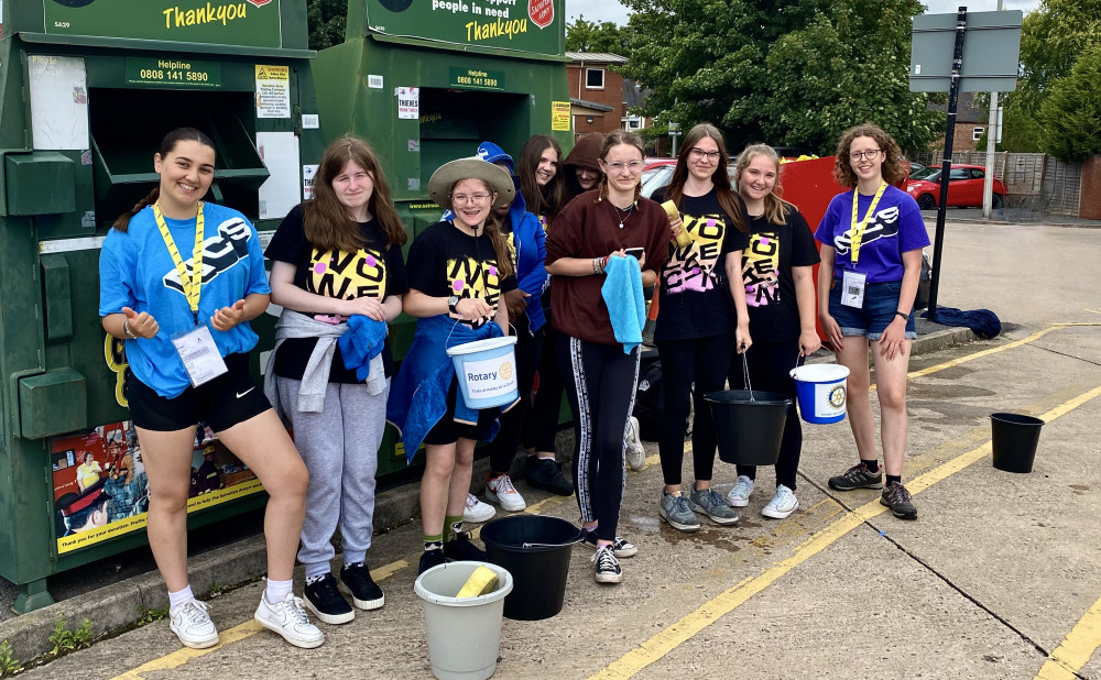 The teenagers were washing cars in the Co-op car park in Ashby on Tuesday. Photo: Ashby Nub News