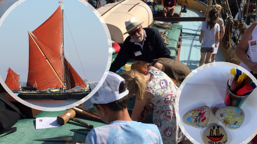 Both children and parents who attended enjoyed the raising of the foresail on Centaur, and the children also enjoyed a variety of below-deck activities. (Photos: Annie Meadows, Karen Hughes and TSBT)