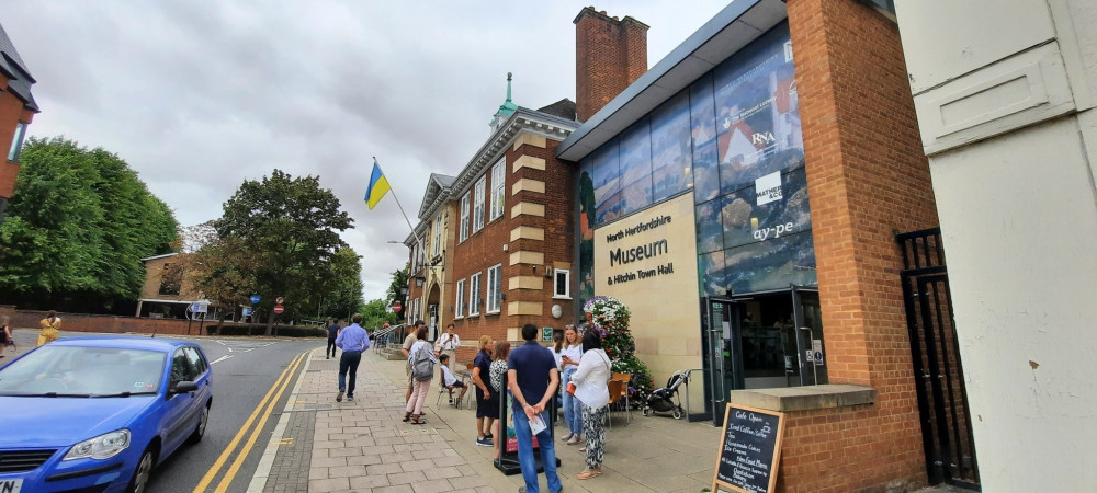 Hitchin coffee morning for people from Ukraine hailed as huge hit on Independence Day. PICTURE: The event was well-attended. CREDIT: Danny Pearson 