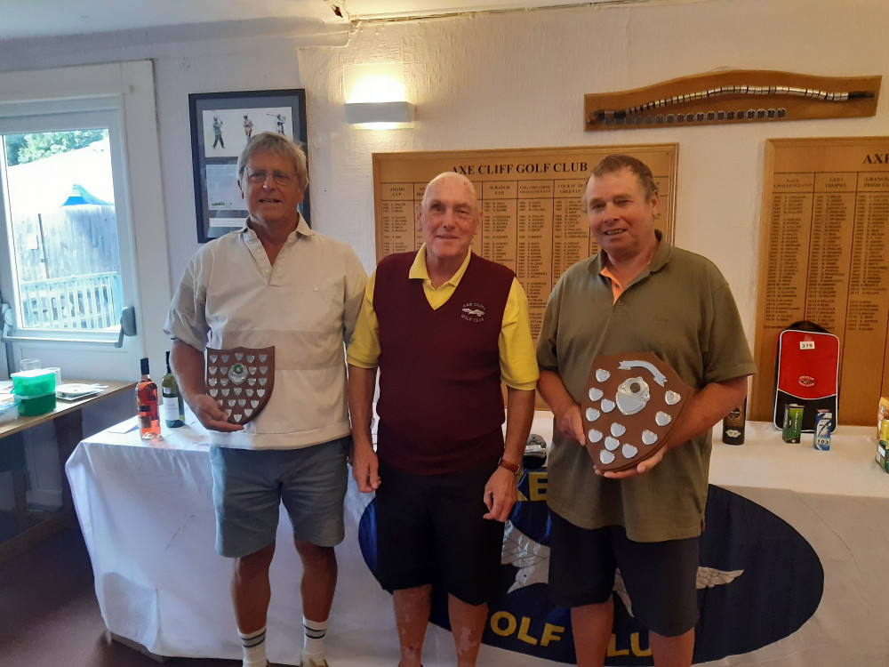 John Purdy and  Phil Clarke pictured with captain David Lacey.