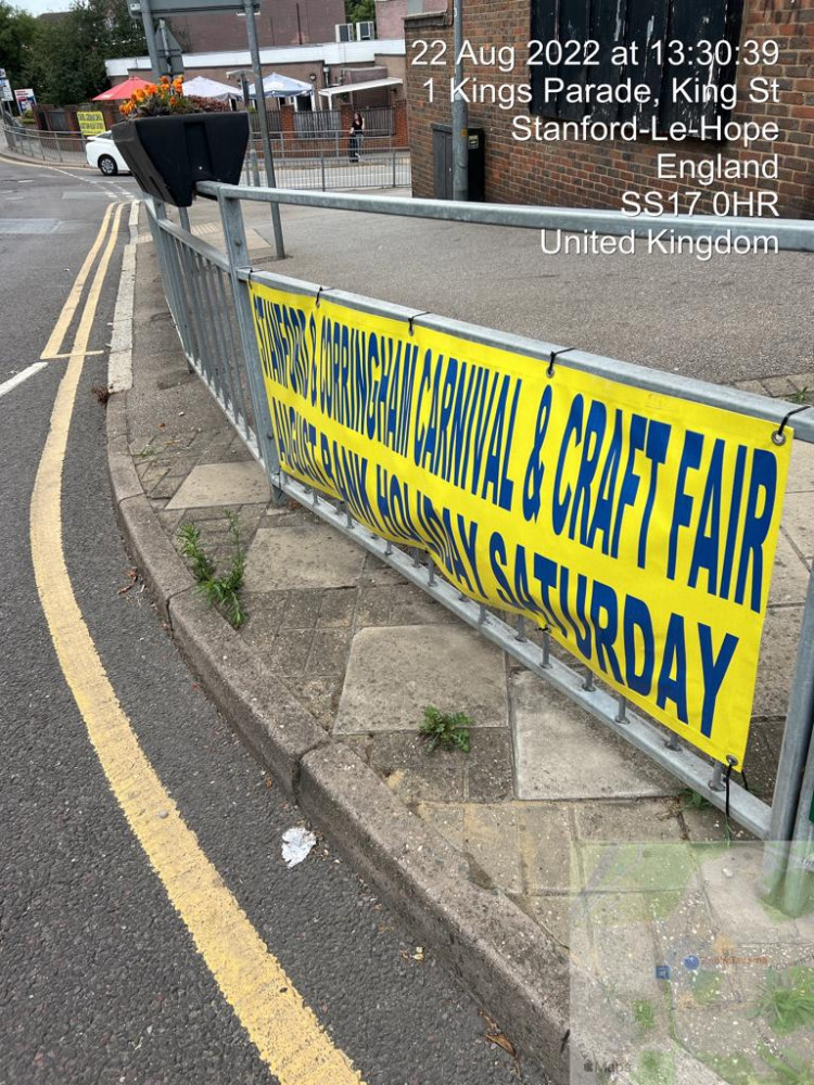 An image released by the council showing the banner and the time it was taken down. 