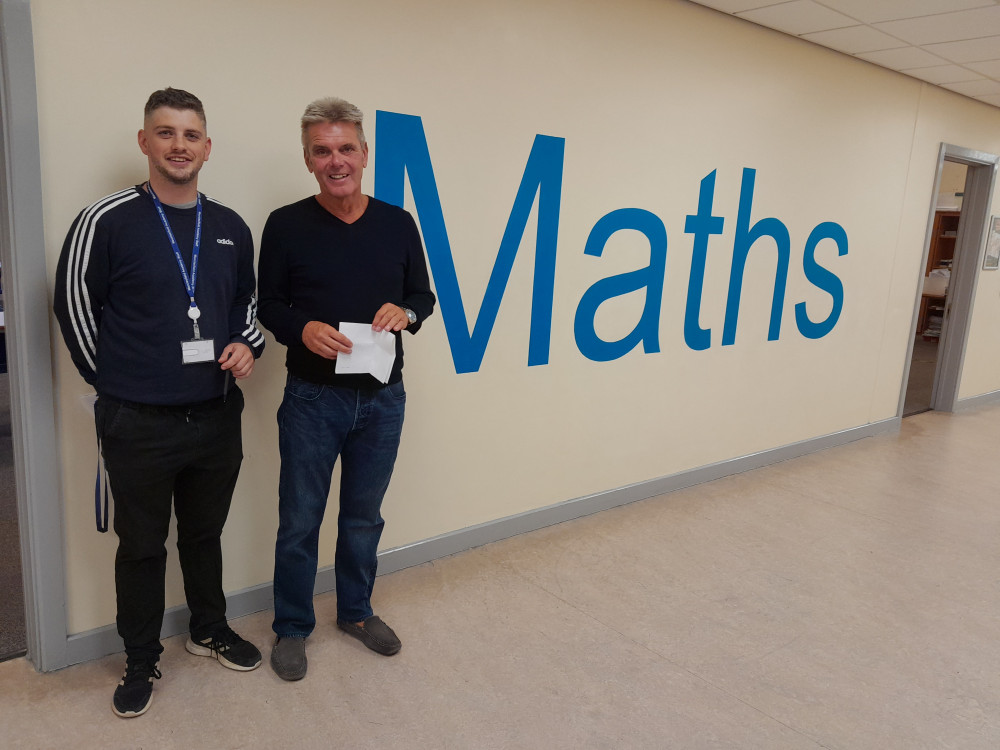 The Macclesfield Academy's Patrick Florence with maths teacher and assistant Head Richard Laverick. 