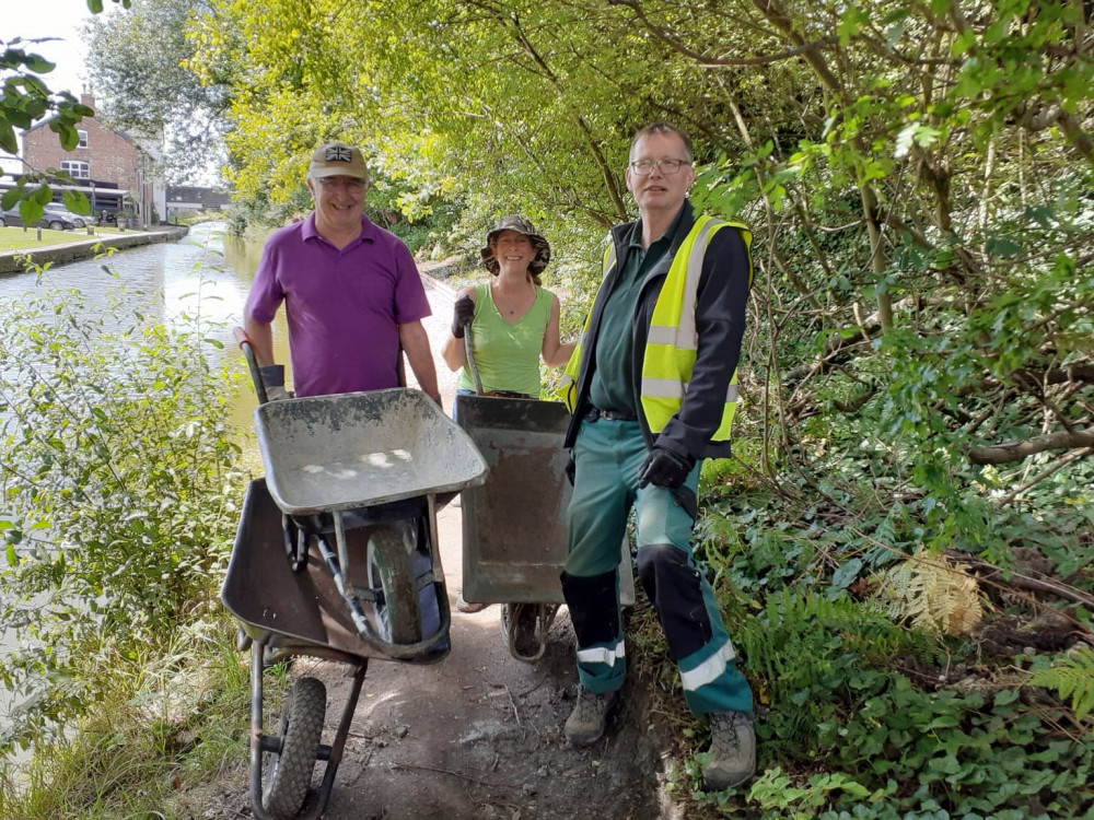 Sandbach Woodland and Wildlife Group chairman, Jonathan Grainger (far right) with volunteers. 