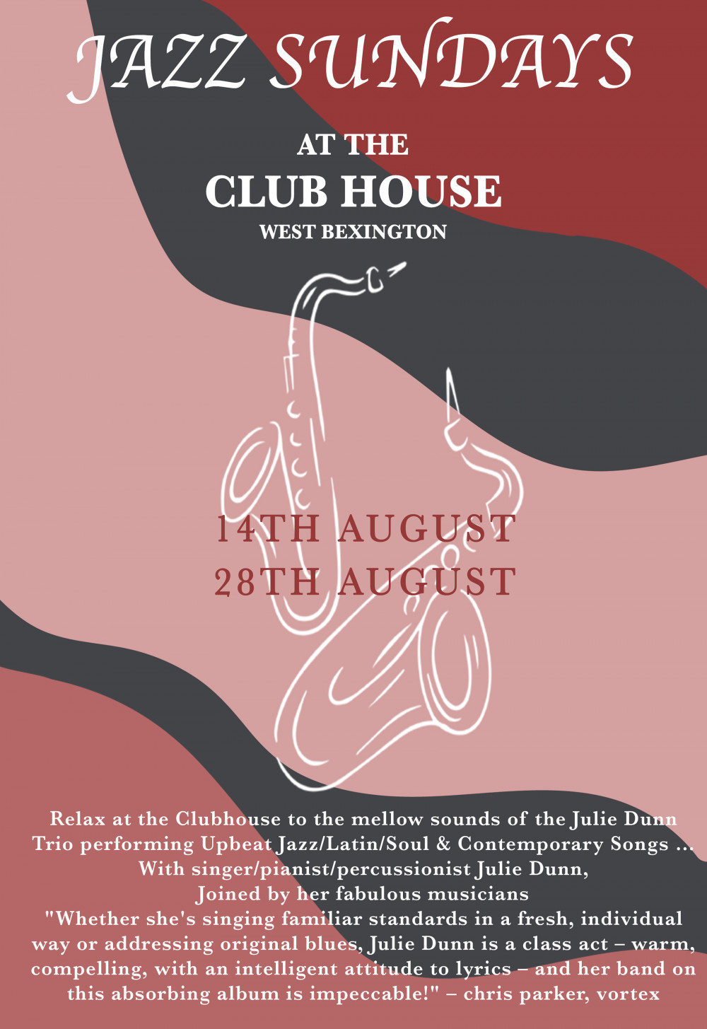 Jazz Sunday at The Club House West Bexington.