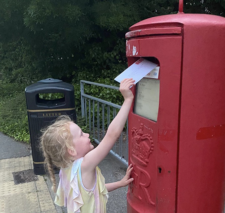 Anna-Rose posts her letter of congratulation to the Queen.