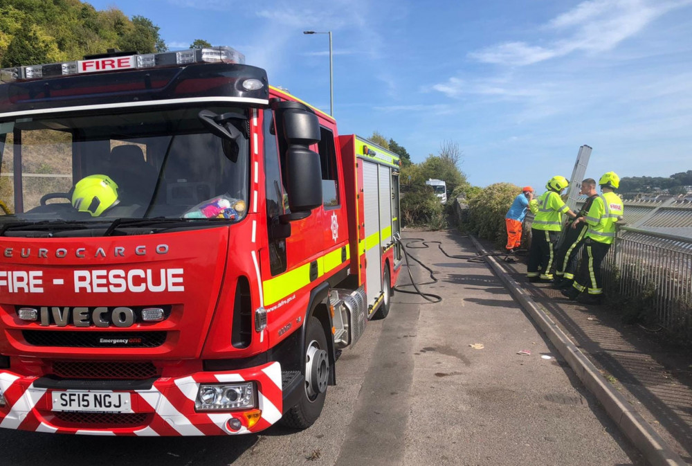 Firefighters at the scene (Newton Abbot Fire Station)