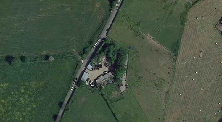 An aerial image of the site