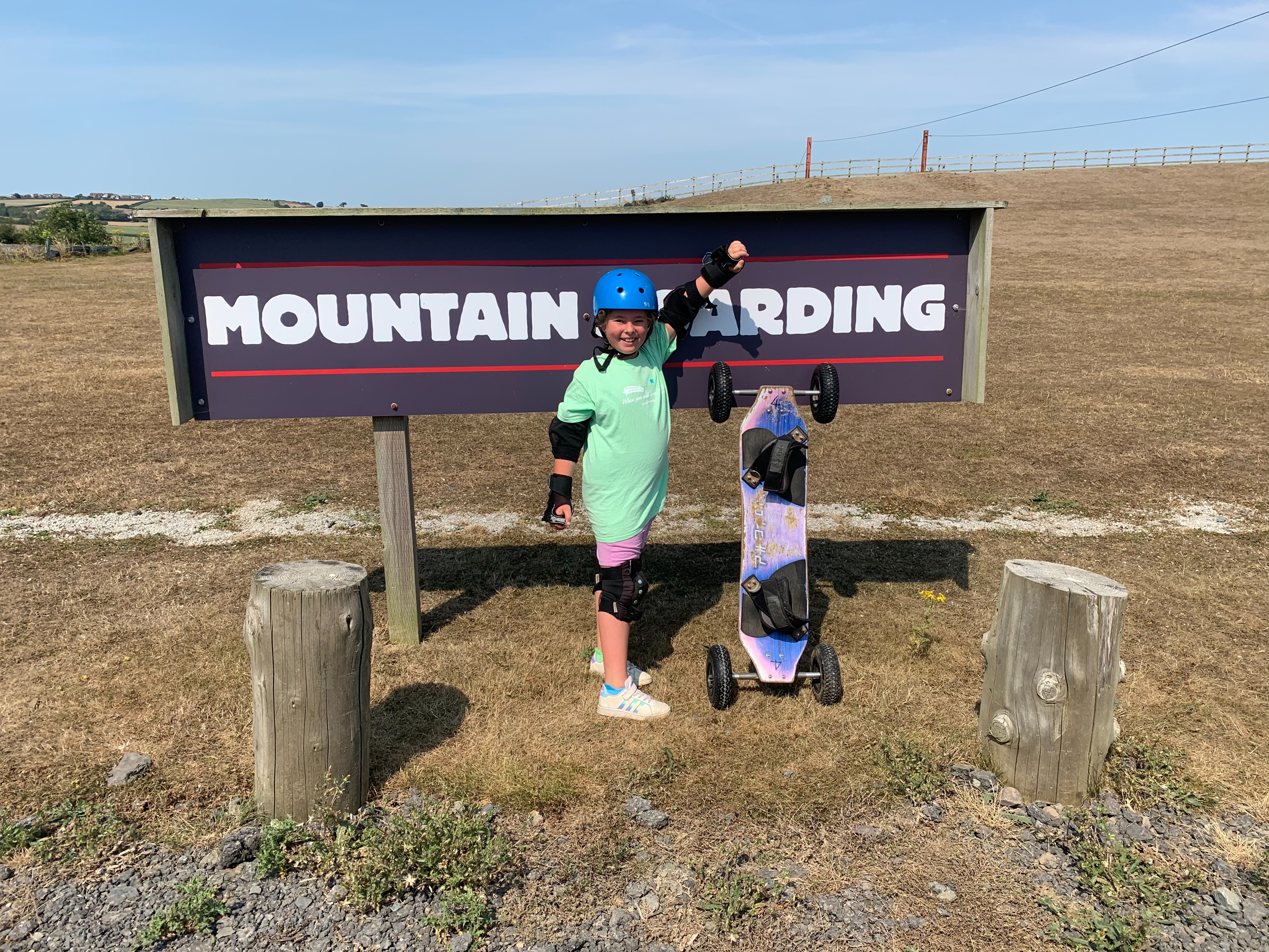 Daisy trying mountain boarding (Credit: Natasha Thomas-Still) 