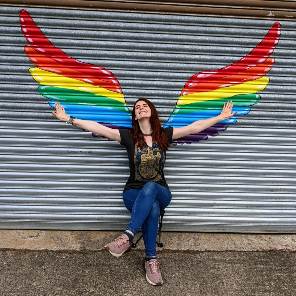 Victoria Holland's finished rainbow wings. (Photo: Victoria Holland) 