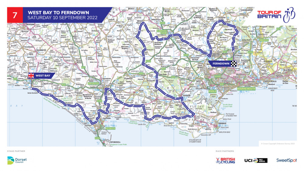 The Tour of Britain route through Dorset