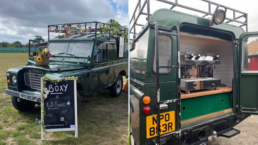 Helena O’Reilly and her partner Alex Selby took ‘Boxy Coffee’ on its first outing at Compton Verney Triathlon at the end of July (image supplied)