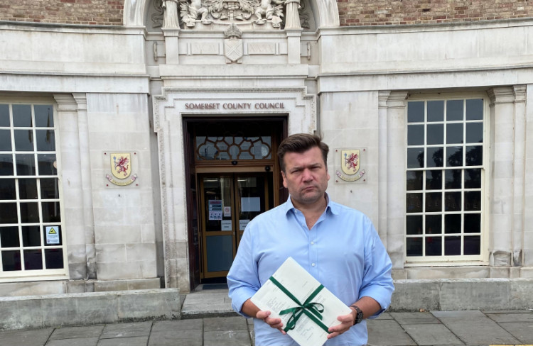 James Heappey delivered a petition to Somerset County Council, calling on them to fund the 126. Will the campaigns be successful? Image: James Heappey