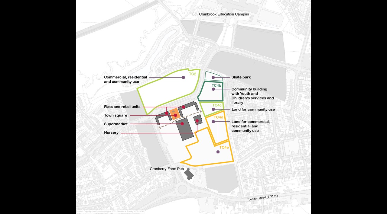 A plan of the new town centre (Credit: EDDC)