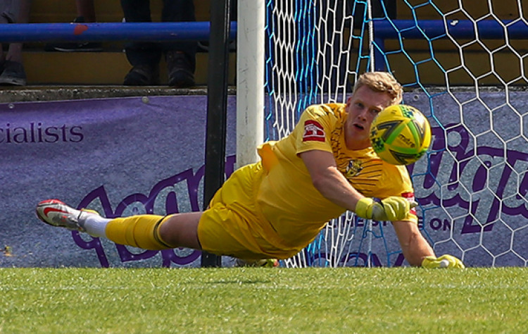 David Hughes kept Millers in the match with a brilliant save. Picture by Kevin Lamb (Lambpix).