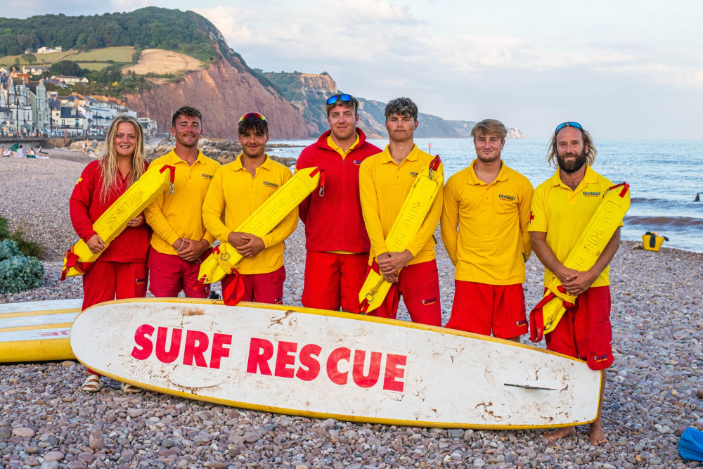 L to R: Eve Cockayne, Josh Tatlock, Josh Miller, Henry Williams, Kellen Hamilton, Josh Roberts, Guy Russell. Not present, but part of the lifeguard team: Amy Cozens and Oliver Rodger (Kyle Baker Photography)