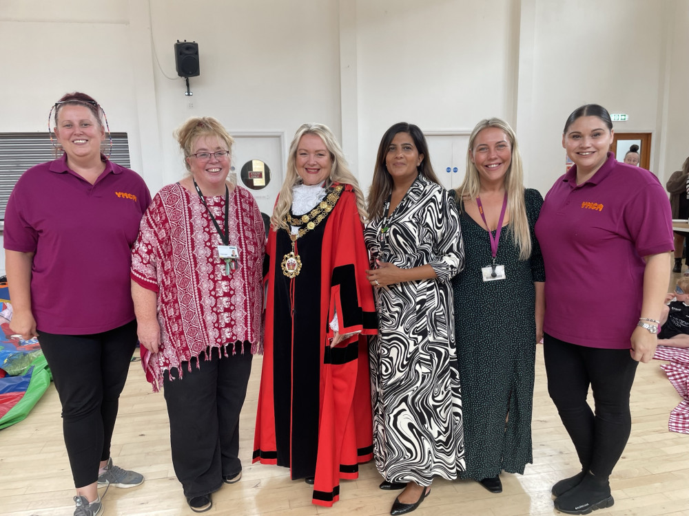 YMCA staff with Her Worship the Mayor of the London Borough of Richmond upon Thames, Councillor Julia Cambridge