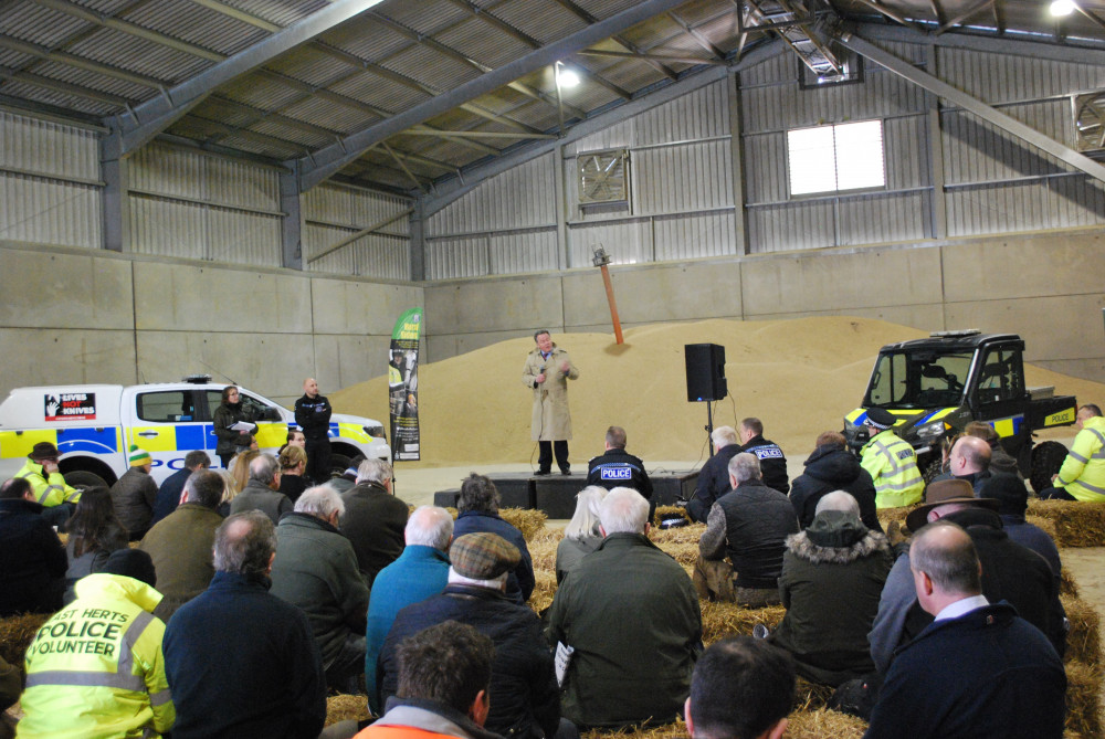 Hertfordshire Police and Crime Commissioner David Lloyd speaks to people in the Herts countryside 