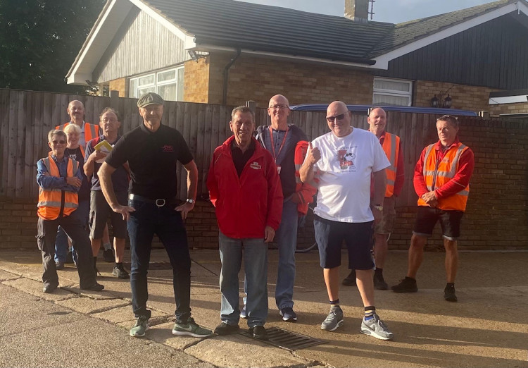 Striking workers at Corringham were joined by local councillor Gary Byrne, left. 