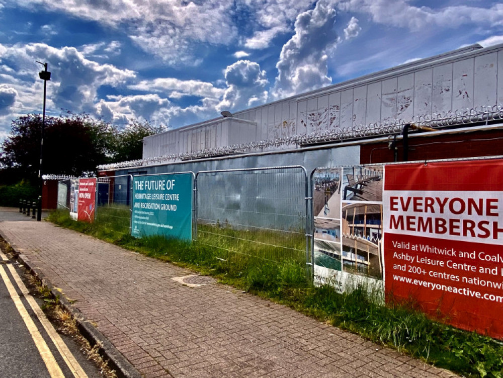 The former Hermitage Leisure Centre has been boarded up since February. Photos: Coalville Nub News