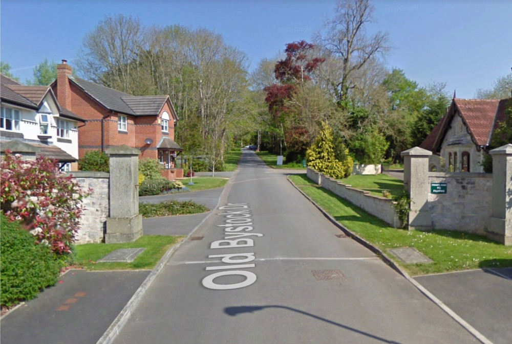 Drive leading to Bystock Court, Exmouth (Google Maps)