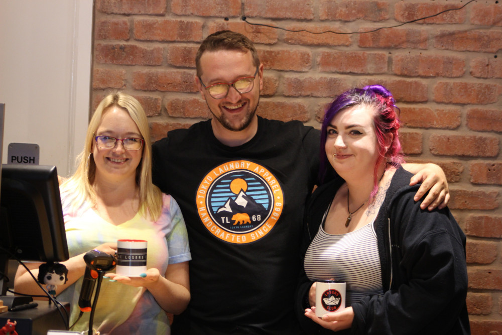 Lucy Mallon, Matthew Oliver-Eaton and Amy Nellist of The Losers Club in Congleton, who have big plans for the near future. (Image - Alexander Greensmith / Congleton Nub News)