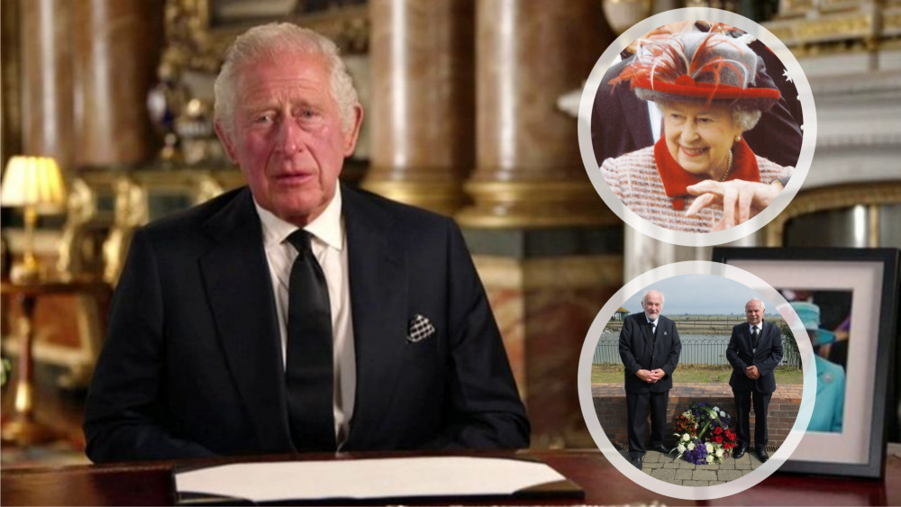 His Majesty King Charles III paid tribute to his mother, Queen Elizabeth II, Britain's longest-serving monarch. (Photos: BBC, Maldon Town Council, and Maldon District Council)