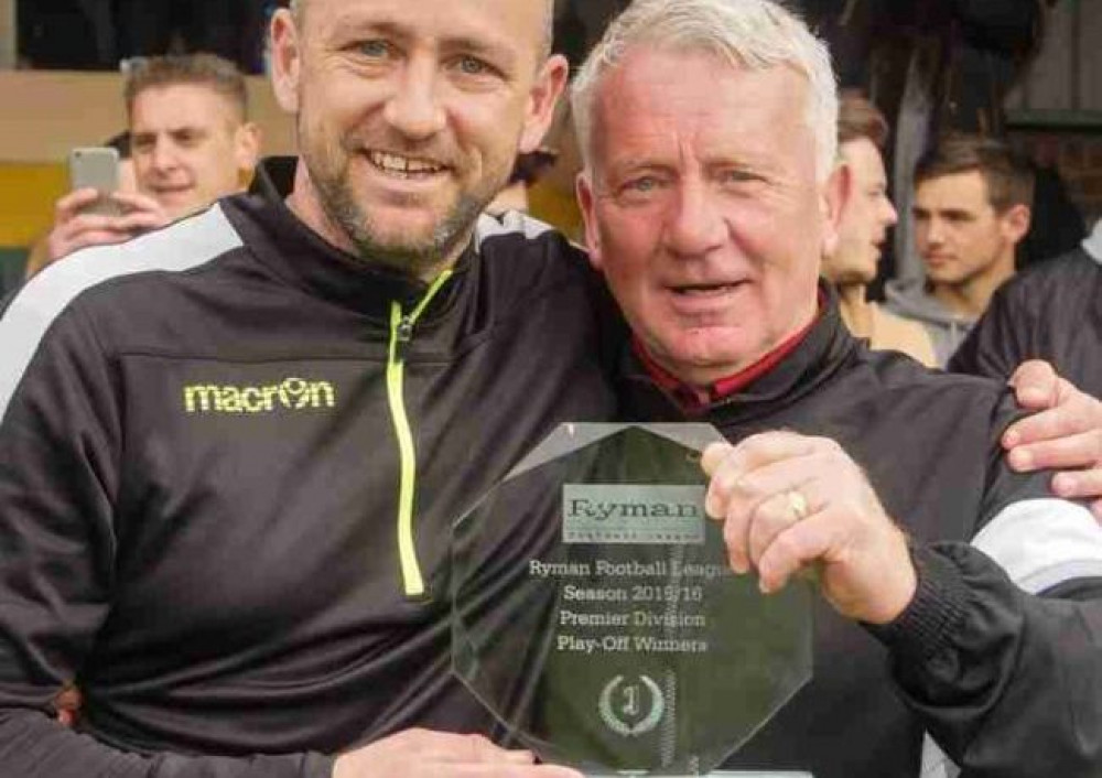 Rivals today: John Coventry (right) and Jay Devereux share many happy memories working together, but are on different benches this afternoon