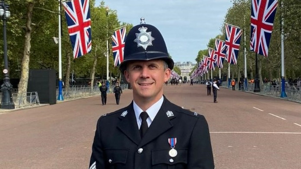 A Nottinghamshire police officer stabbed in the line of duty has spoken of his immense pride after representing his county and his colleagues at the Queen’s funeral. Photo courtesy of Nottinghamshire Police.