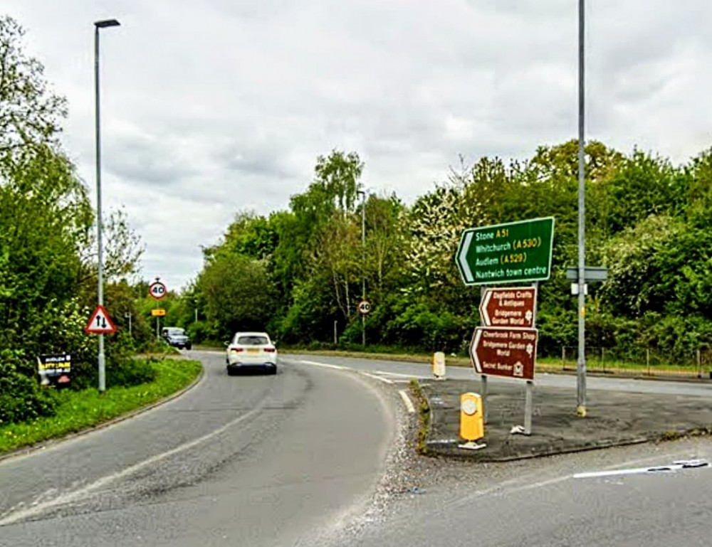 The incident happened at 11:51am on Monday (September 19), off the Newcastle Road turning of Cheerbrook roundabout, Willaston (Google).