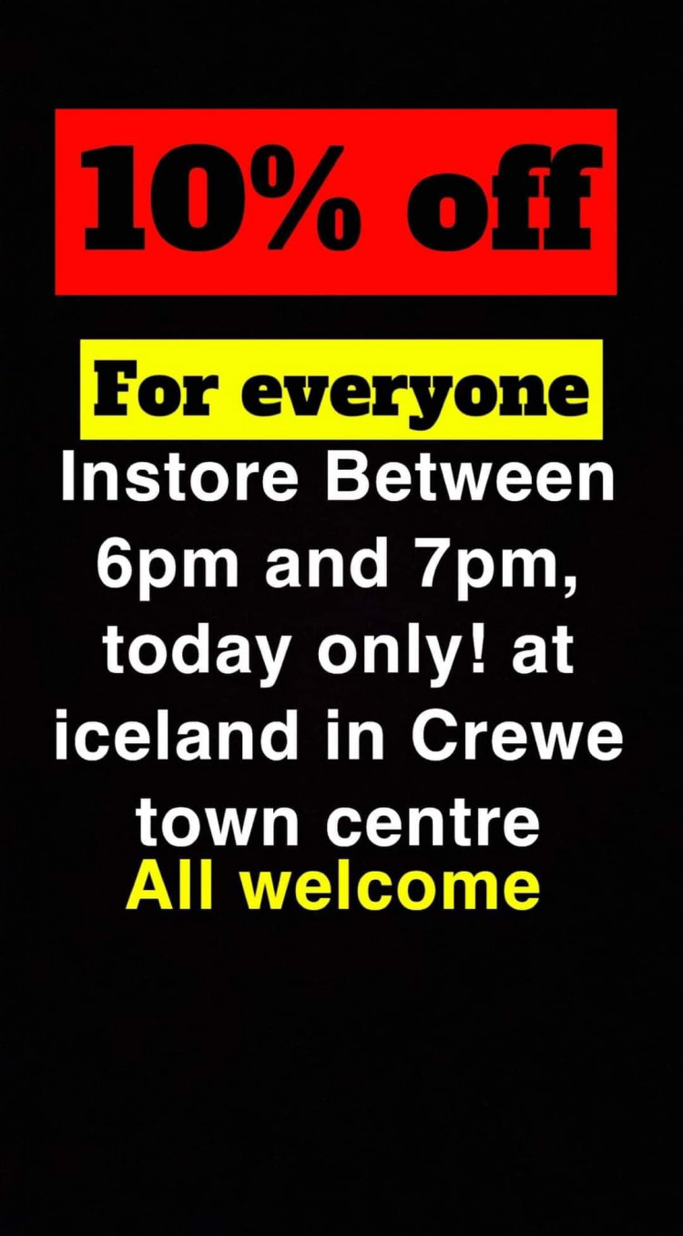 Crewe supermarket to offer discount for all shoppers this evening