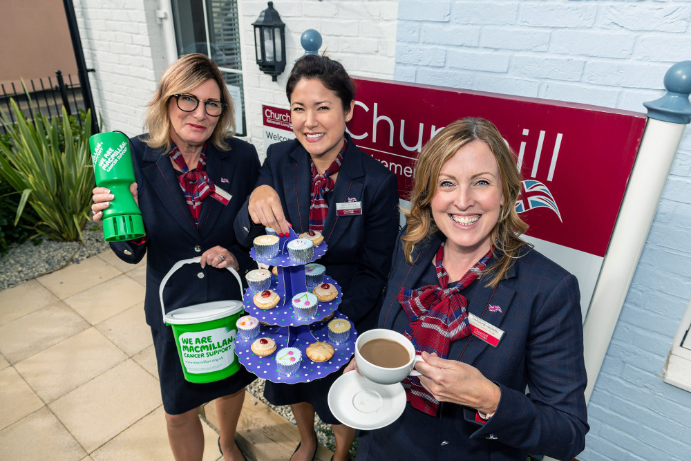 Churchill pledges to donate £5 for every visitor to Macmillan Coffee Morning at Dovehouse Lodge in Hitchin