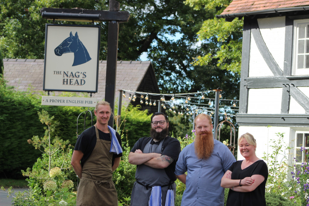 Chefs Matthew Walsh and Ben Keay, Manager Paul Busby and Sue Collin of The Nag's Head, Cheshire. The pub wants to be the best in Britain, and features lots of Macclesfield talent. (Image - Alexander Greensmith / Macclesfield Nub News)