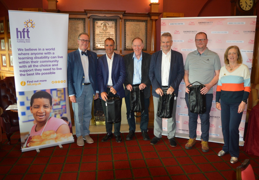 Naturen, the winners: Jamie Uren, Gerry Dunn,  Mike Geary, and  Brendan Hughes, photographed with Captain RLGC Jeremy Greenfield & Lady Captain RLGC Jenny Toomey (Photo by Andy Snell)