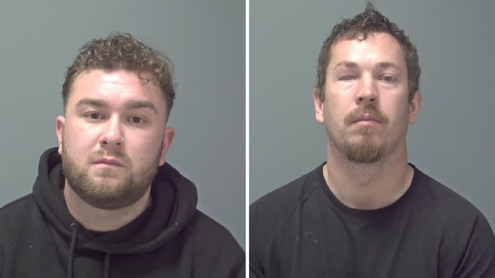 Jailed: James Mitchell and Luke Booth (Picture credit: Suffolk Police)