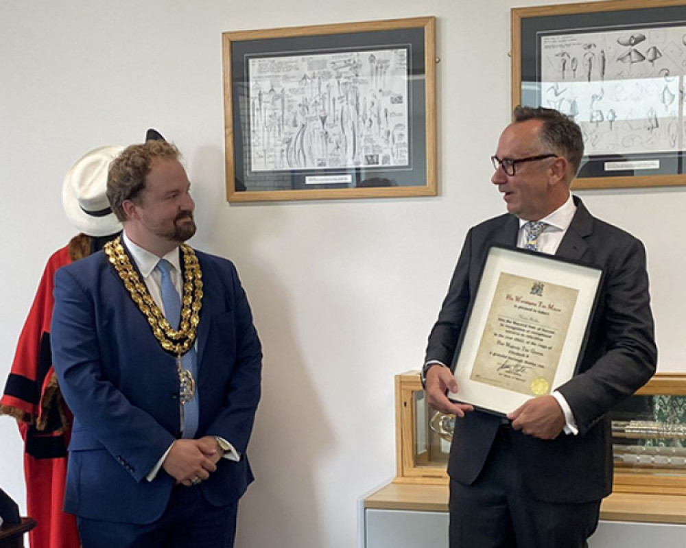 Kevin Sadler was honoured by the mayor recently.