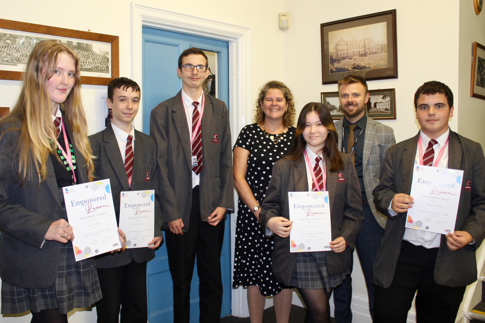 The students received the Headteacher's Award. Photo: Ashby School