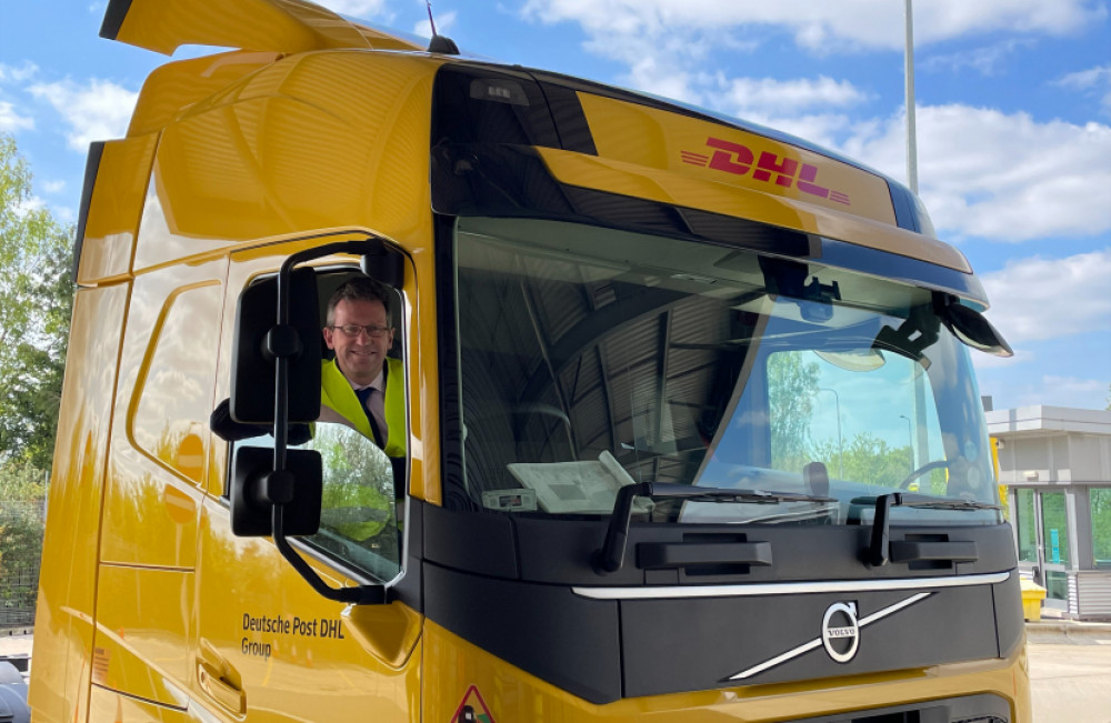 Sir Jeremy Wright was invited to the ground-breaking for DHL's new parcel hub near Coventry Airport (image supplied)