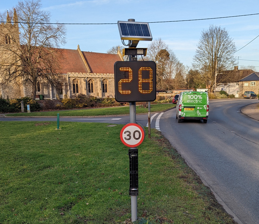 ANPR Speed Indicator Device in action. (Picture credit: Suffolk County Council)