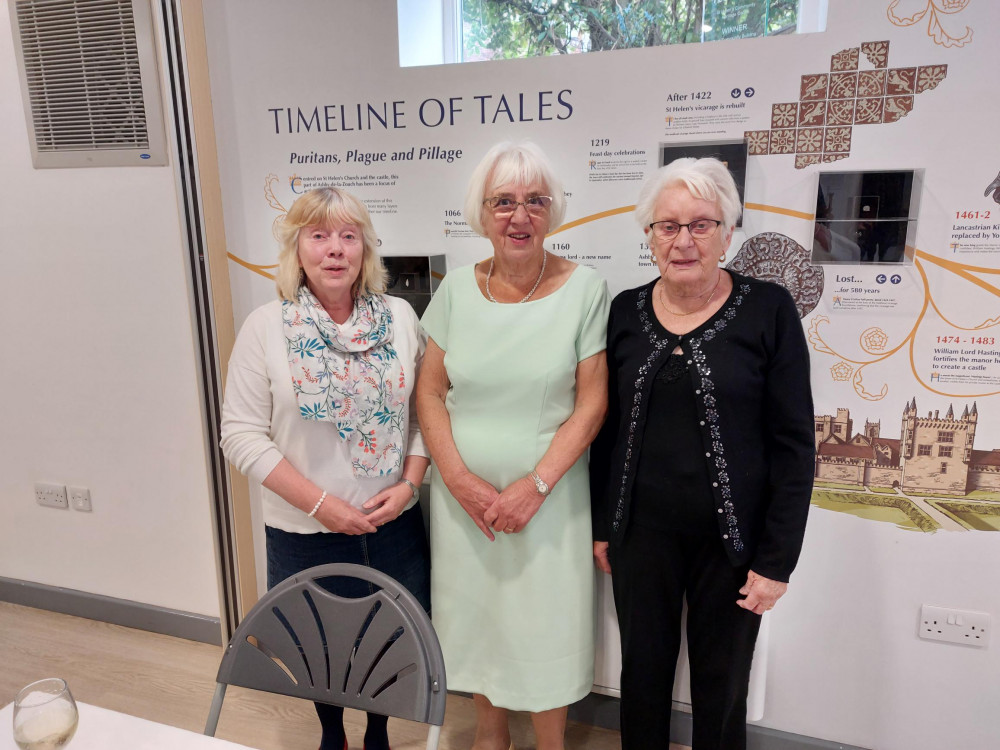 Three founder members of Ashby Castle WI: Barbara Bingley, Councillor Mary Tuckey and Brenda Robinson